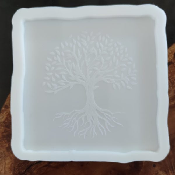 Silikonski kalup podmetači kvadratni nepravilan rub s gravurom tip 1007  11 cm