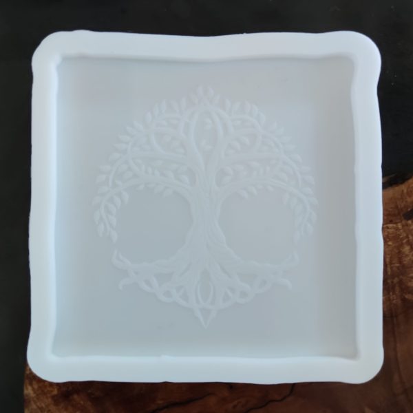 Silikonski kalup podmetači kvadratni nepravilan rub s gravurom tip 1008  11 cm