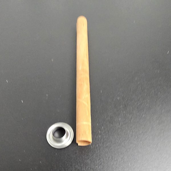 Drveni fitilj okrugli promjer 8mm visina 90 mm s metalnim postoljem  10-50-100 kom.