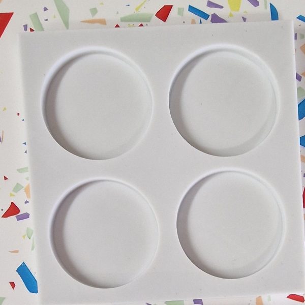 Silikonski kalup okrugli promjer 6 cm x 4 kom.