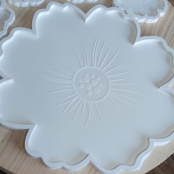 Silikonski kalup cvijet s gravurom cca 40 x 1 cm ,od Platinum  silikona - izrada  po narudžbi