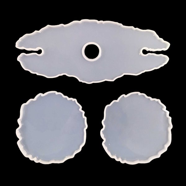 Silikonski kalup nosač boce s dvije čaše + 2 podmetača 10,5x25,5 cm