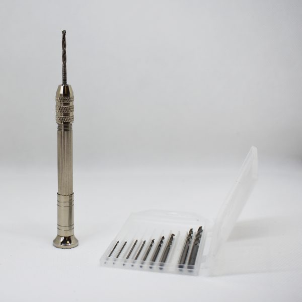 Mini ručna bušilica za obradu nakita u kompletu 10 svrdla od 0,8 do 3mm