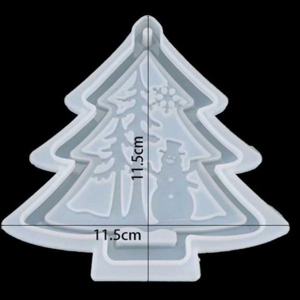 Silikonski kalup  Drvce i Snjegović 11,5x11,5x1,5 cm
